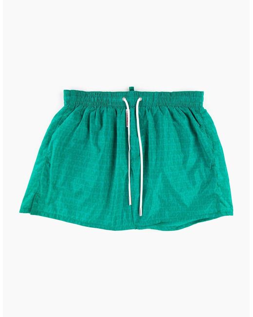 DSquared² Green Swim & Underwear Print Shorts for men