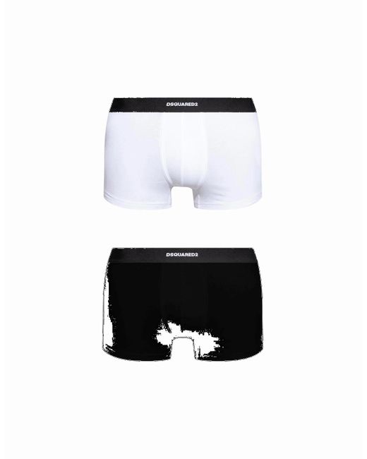 DSquared² White Cotton 2Pack/ Boxers for men