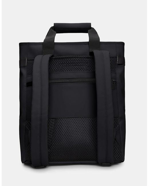 Rains Black Texel Tote Backpack