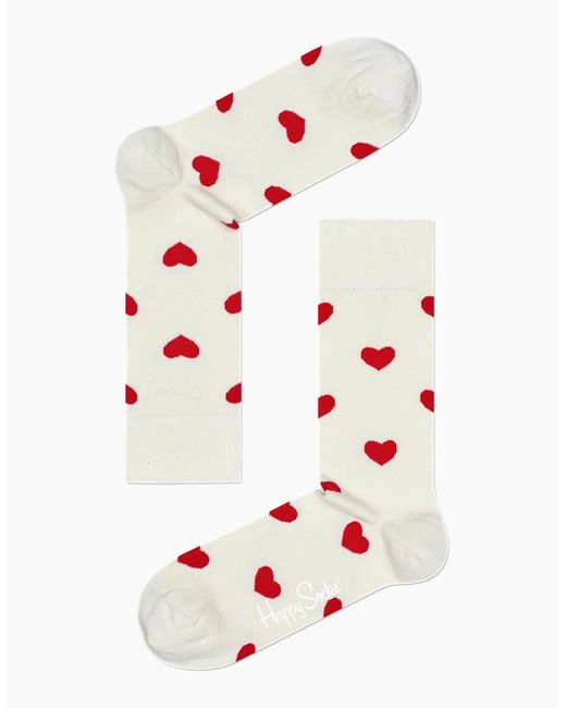 Happy Socks White Heart Socks