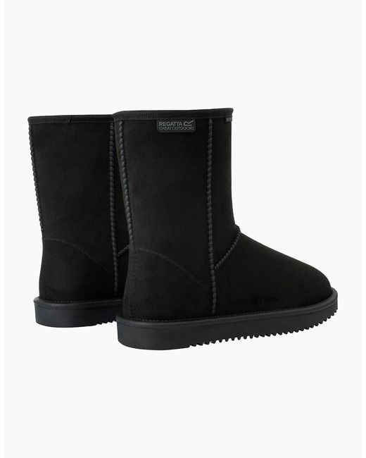Regatta Black Ladies Risely Waterproof Faux Fur Lined Winter Boots