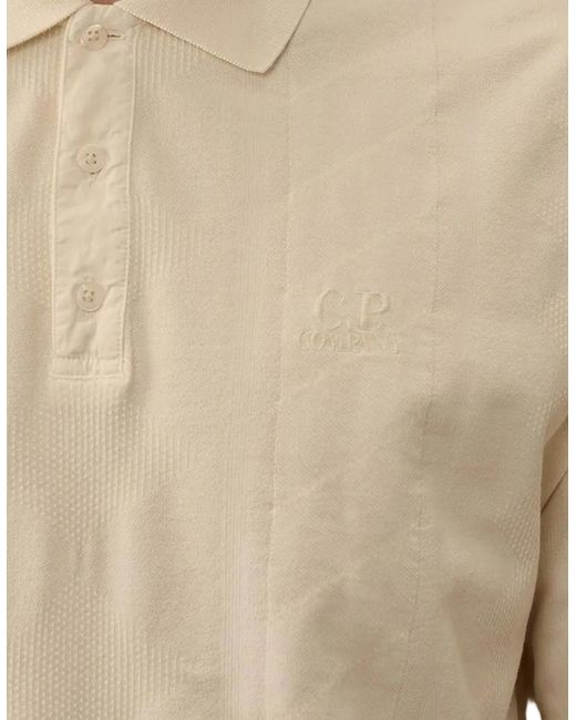 C P Company Natural Jersey Jacquard Multi Pattern Polo for men