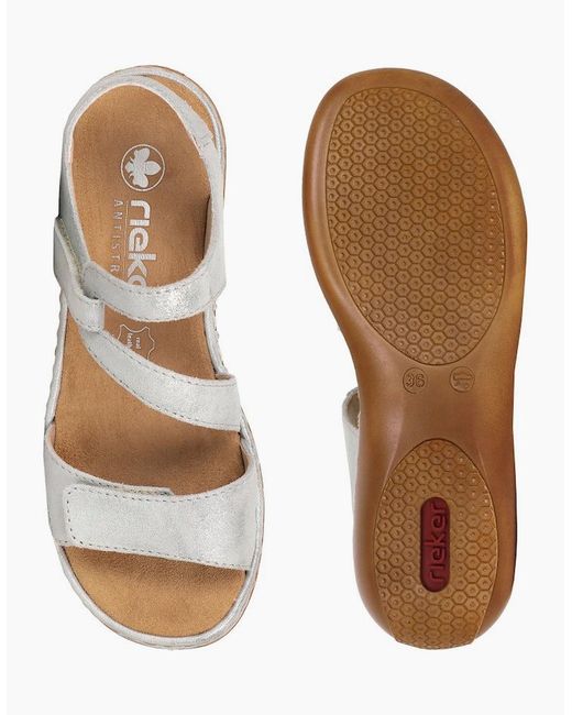 Rieker White Sphere Riptape Sandals