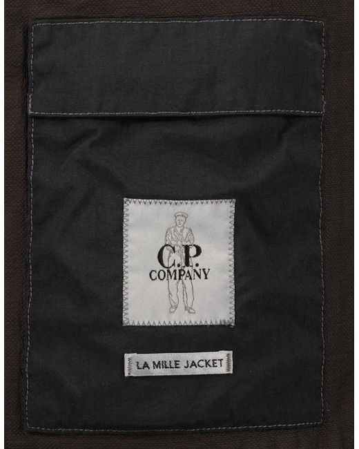 C P Company Black Rafia Mille Goggle Jacket for men