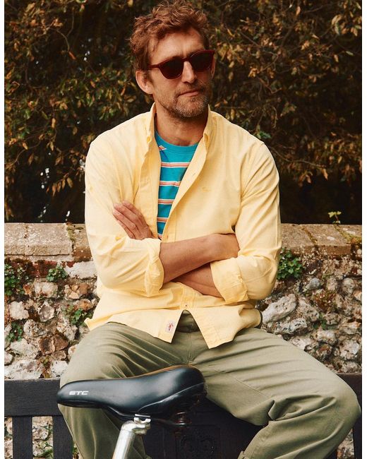 aubi Yellow Horkstow Lightweight Relaxed Oxford Shirt for men