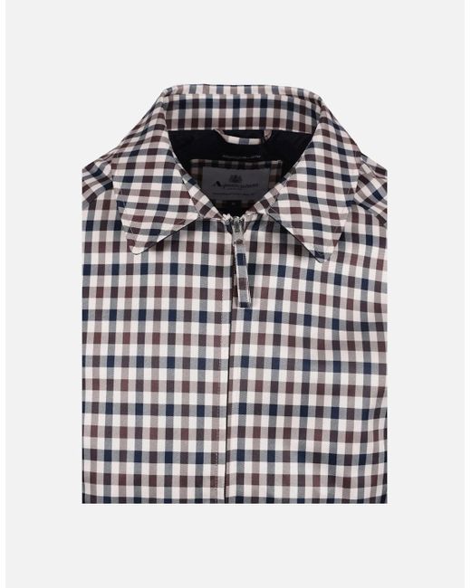 Aquascutum Gray Active Archival Jacket Club Check for men