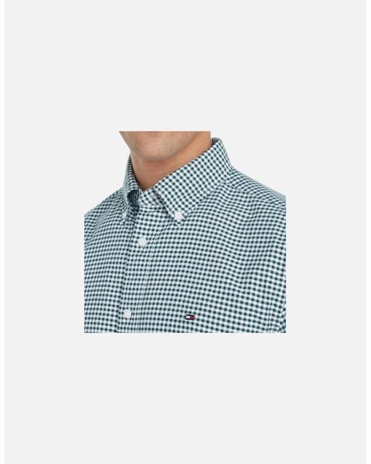 Tommy Hilfiger Blue Heritage Shirt Oxford Gingham Long Sleeves New Regular Fit for men
