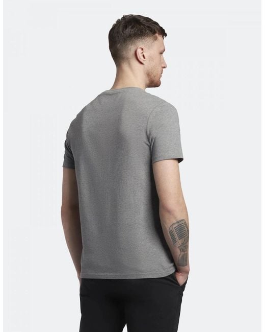 Lyle & Scott Gray Lyle & Scott Plain T-Shirt for men