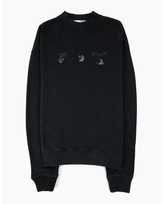 Off-White c/o Virgil Abloh Black Off Big Ow Skate Logo Crewneck Sweatshirt for men