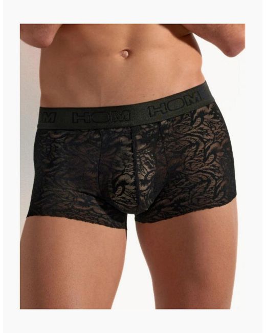 Hom Black Temptation Free Cut Lace Boxer Trunk for men
