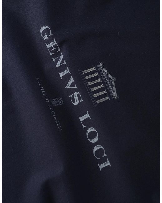 Brunello Cucinelli Blue Genvis Loci T-Shirt for men