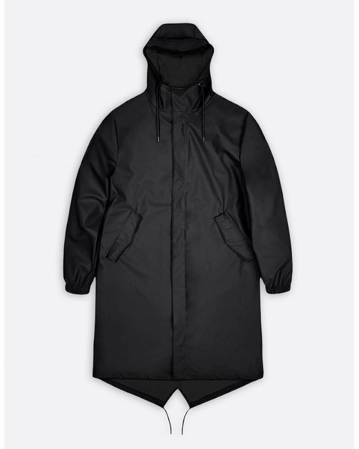 Rains Black Fishtail Parka