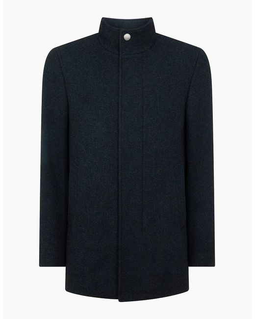 Remus Uomo Blue Jacob Regular Fit Wool Blend Coat for men