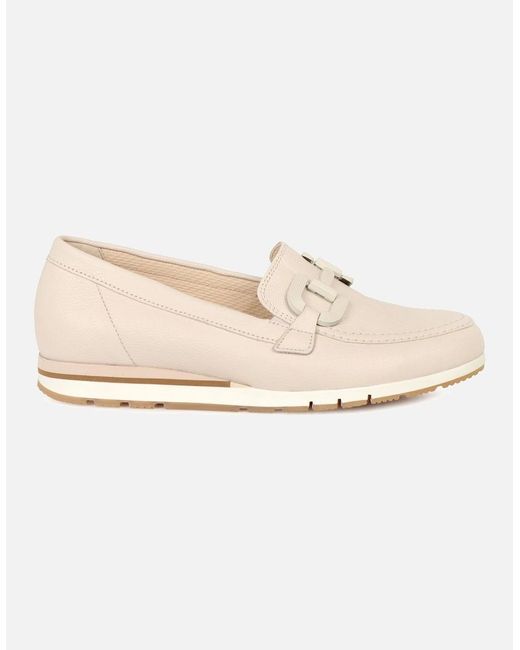 Gabor White Baby Loafers