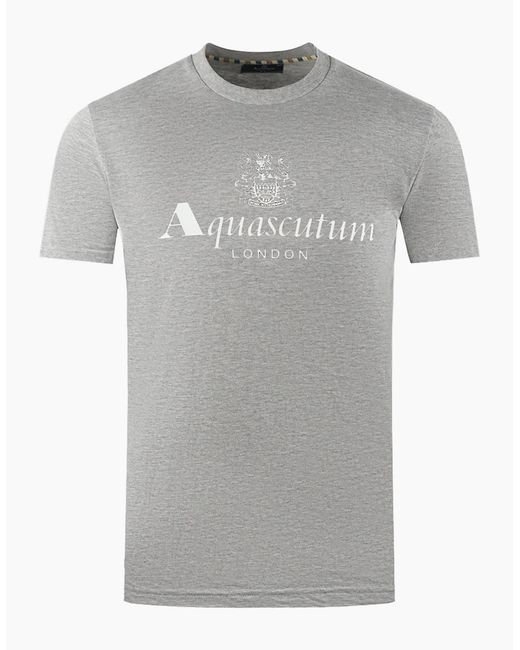 Aquascutum Gray London Aldis Brand Logo T-Shirt for men