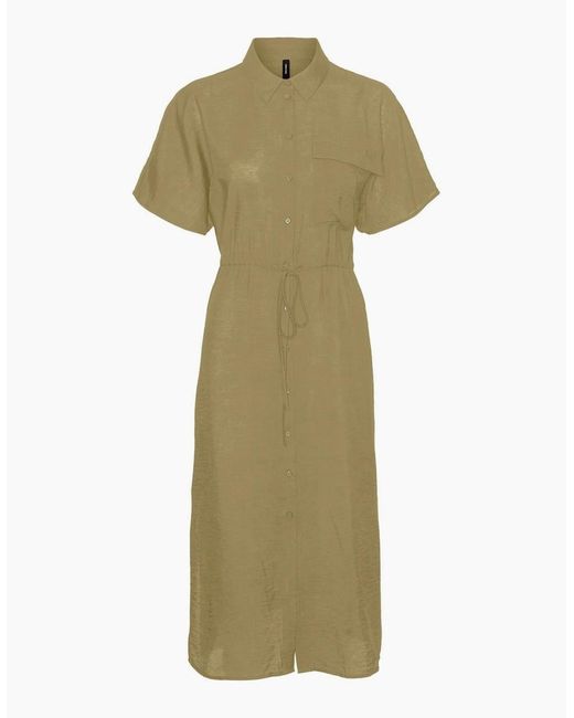 Vero Moda Metallic Iris Collared Neck Shirtdress