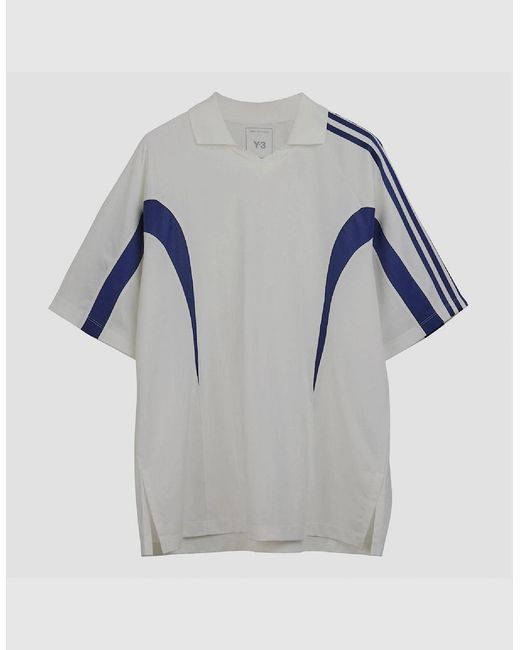 Y-3 Blue Cut Line T Shirt for men
