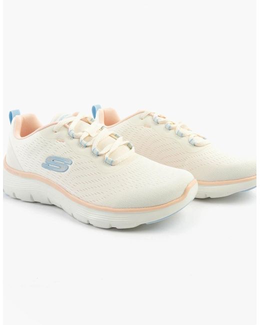Skechers White Flex Appeal 5.0 Trainers Natural/Multi