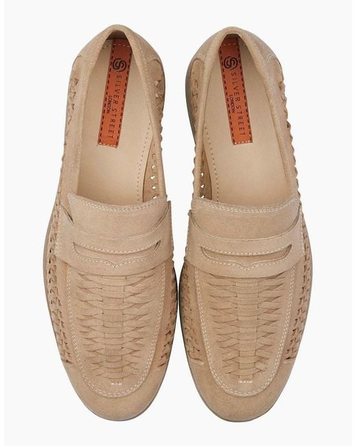 Silver Street London White Perth Loafers for men