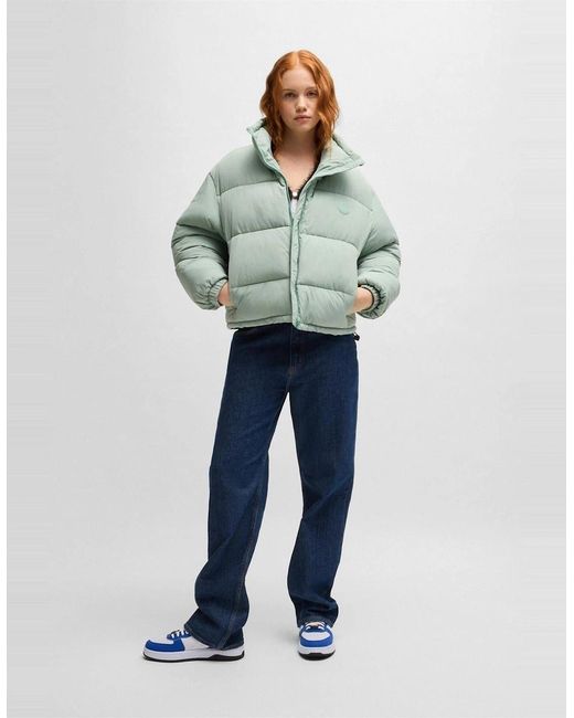 Boss Green Fortuna Solid Patterned Puffer Jacket