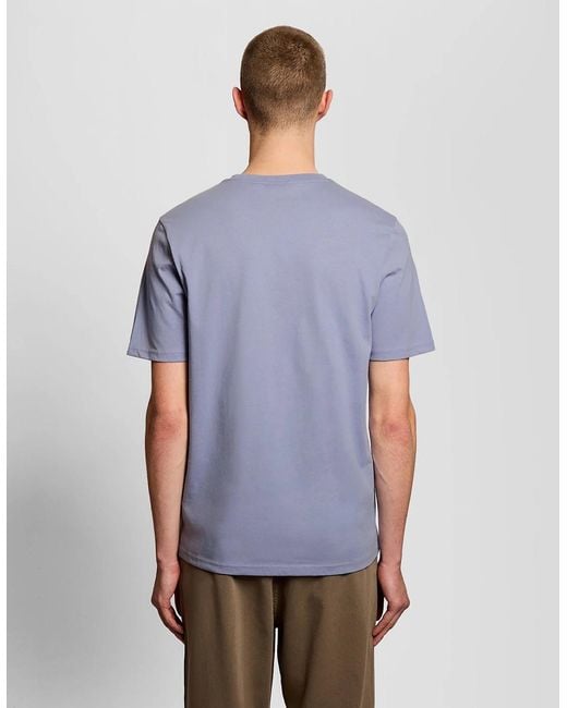 Lyle & Scott Blue Cotton Crew Neck T-Shirt for men
