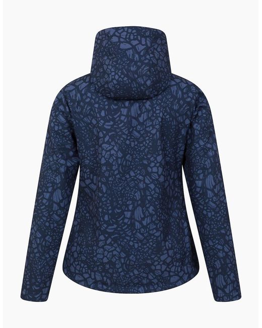 Mountain Warehouse Blue Ladies Exodus Abstract Water Resistant Soft Shell Jacket