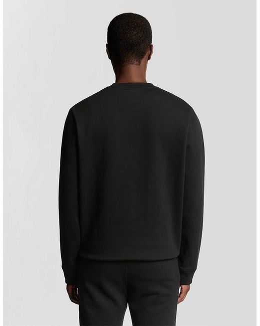 Lyle & Scott Black Embroidered Eagle Logo Crew Neck Long Sleeve Sweatshirt for men