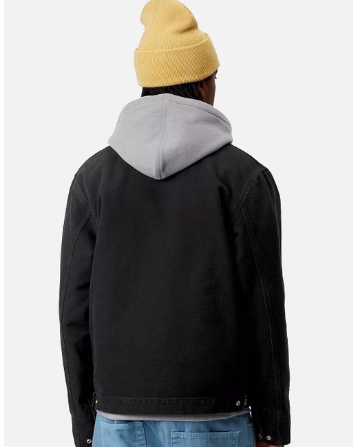 Carhartt Black Detroit Jacket/ Stone Canvas for men