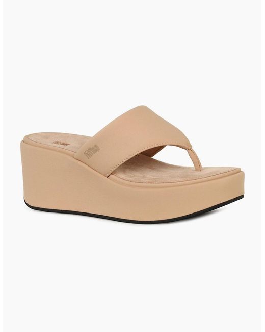 Fitflop White Platform Wedge Sandals