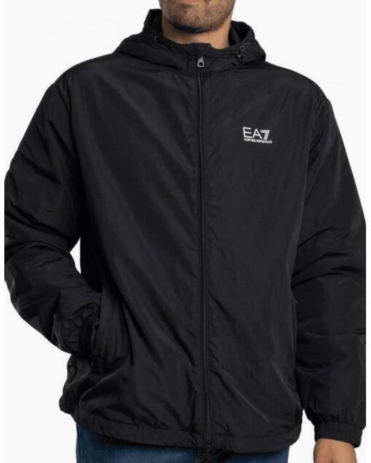 EA7 Blue Core Id Lightwieight Hooded Jacket for men