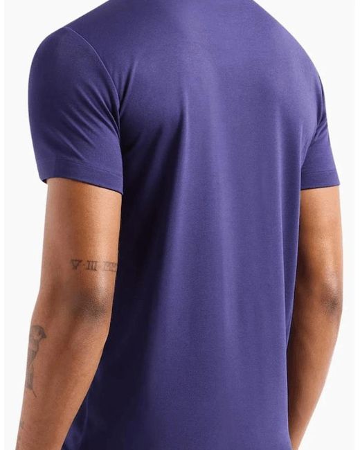 EA7 Blue Rubberised Stamp Logo Polo Shirt for men