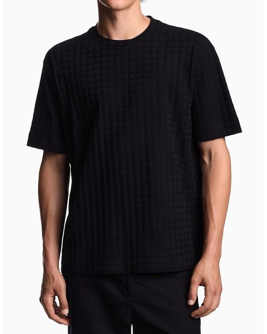Emporio Armani Black Branded Cotton T-Shirt for men