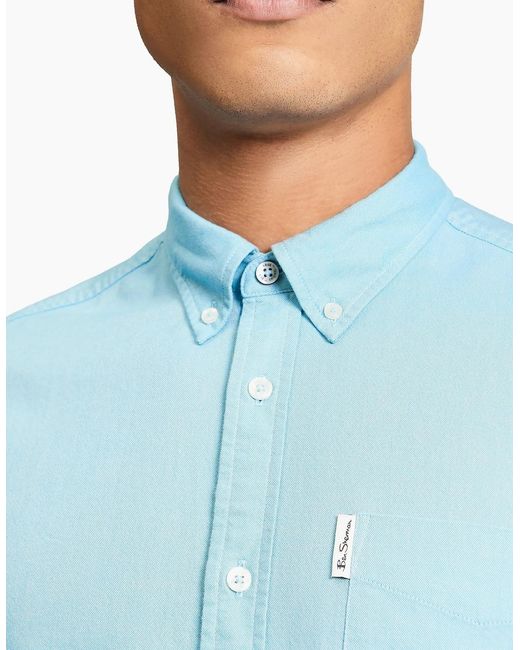 Ben Sherman Blue Short Sleeve Signature Oxford Shirt for men