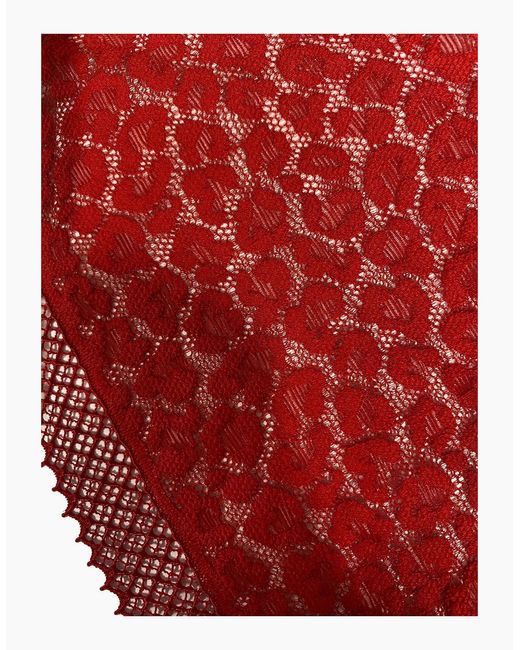 Tommy Hilfiger Red Heritage Logo Lace Tanga Bikini Brief