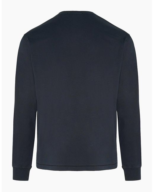 Stone Island Blue S0013 Patch Logo Ls Tee for men