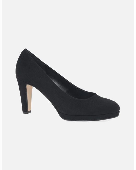 Gabor Black Splendid High Heel Court Shoes