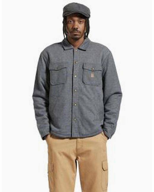 Brixton Blue Herringbone Durham Sherpa Lined Jacket for men