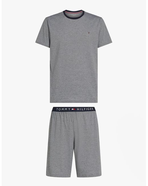 Tommy Hilfiger Gray Th Original Jersey Pyjama Set Mini Stripes for men