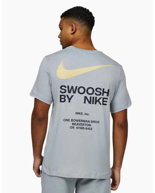 Nike Gray Athletics Swoosh By T-Shirt for men