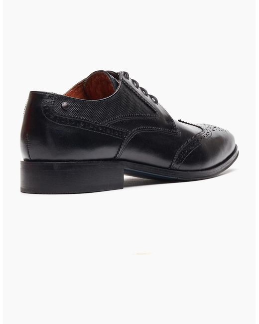 Base London Black London Steeple Brogue Leather Brogues Shoes for men
