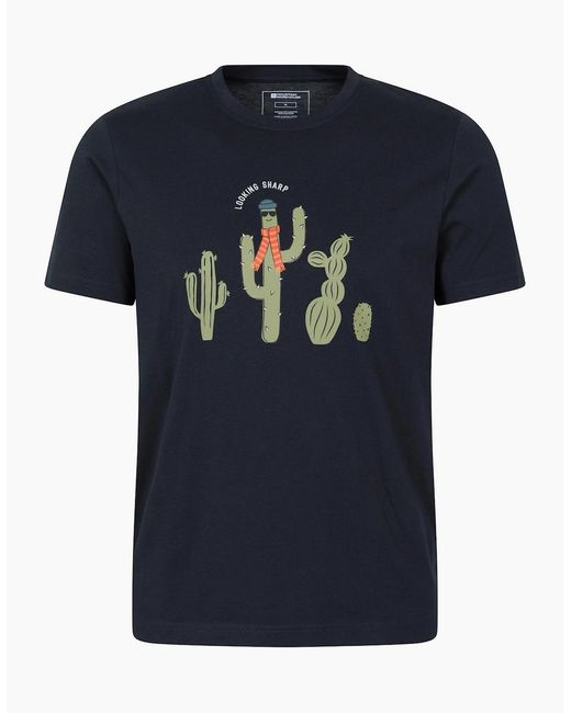 Mountain Warehouse Blue Stay Sharp Graphic T-Shirt for men