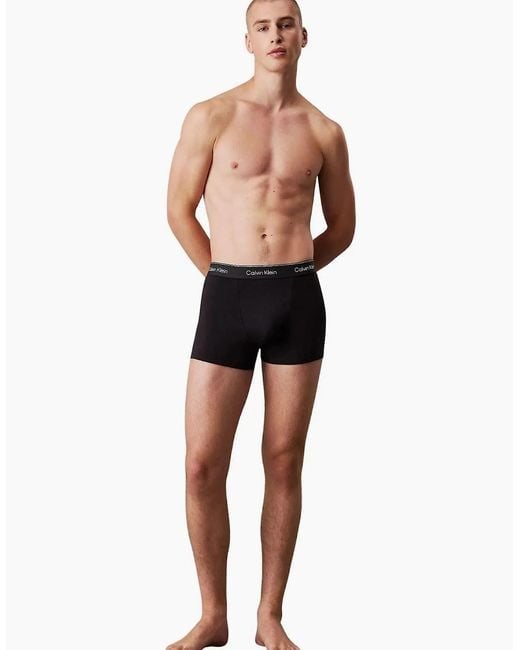 Calvin Klein Black 3-Pack Icon Cotton Stretch 'Relaxed Dart' Boxer Trunks, All for men