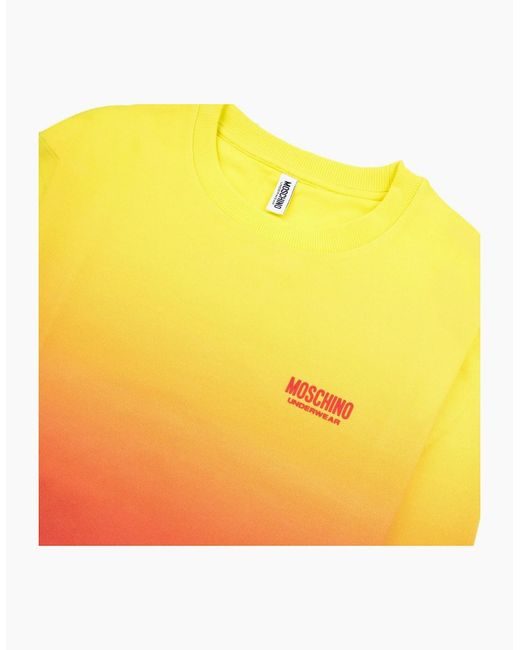 Moschino Yellow Underwear Pocket Tape Logo Sweatshirt for men