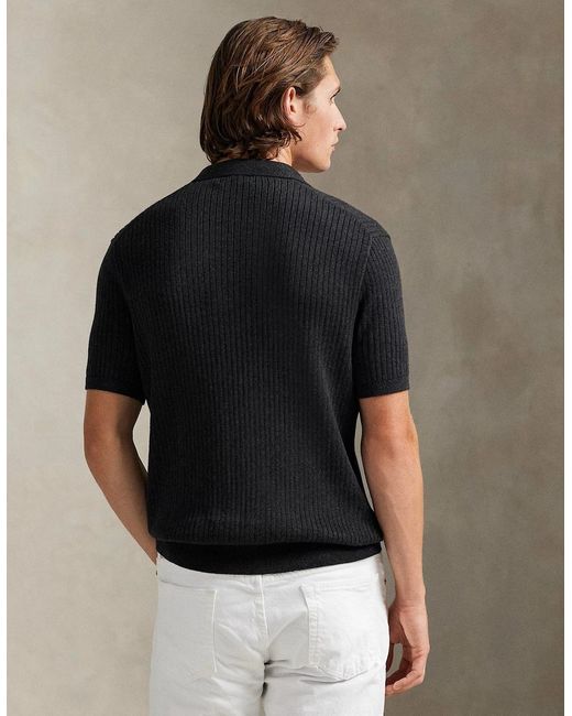 Polo Ralph Lauren Black Ss Polo Sweater 002 Dark Granite Heather for men