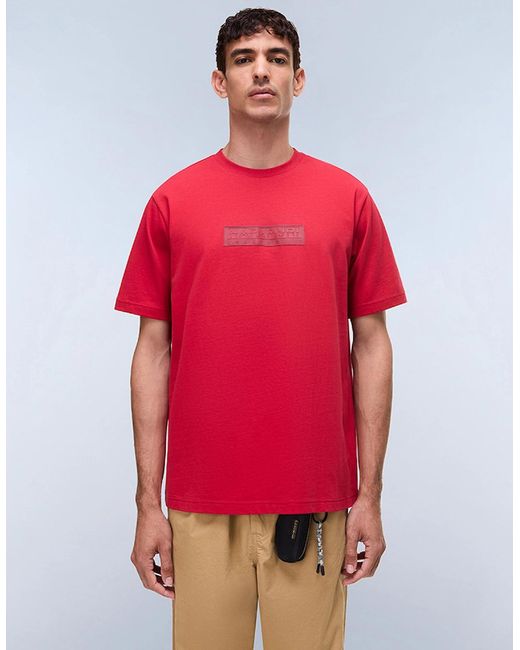 Napapijri Red Box Logo Short Sleeve T-Shirt for men