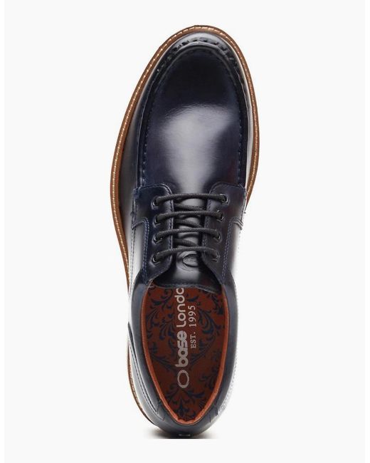 Base London Blue Langdon Apron Toe Shoes for men