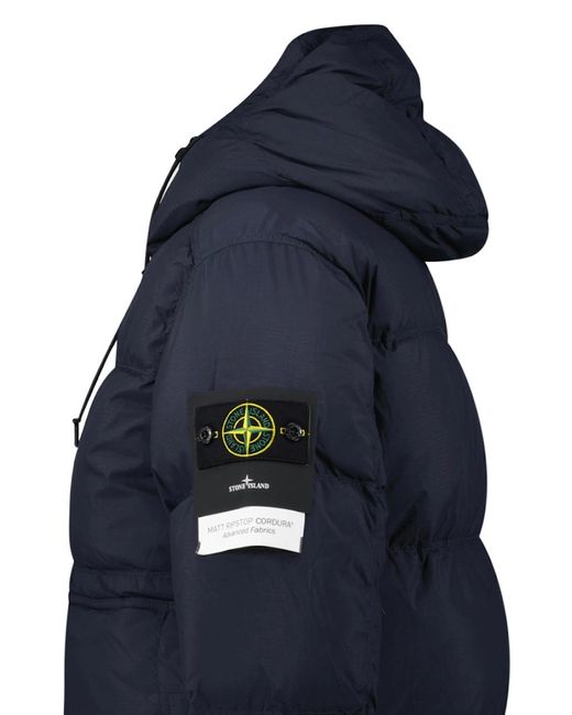 Stone Island Blue Down Matte Ripstop Cordura Advanced Fabric Parka for men