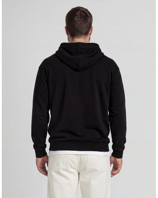 Lyle & Scott Black Loopback Cotton Hoodie for men