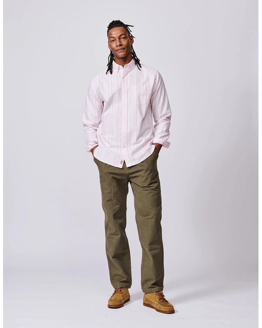 aubi Purple Aldridge Oxford Button Down Shirt for men