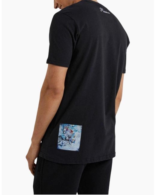 Ellesse Black Passione T Shirts Crew Neck Short Sleeve Casual Summer Cotton Tee for men
